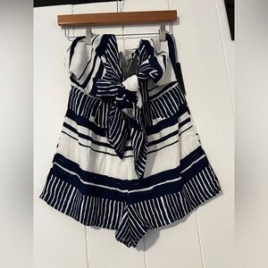 navy blue and white LULUS romper!  Strapless